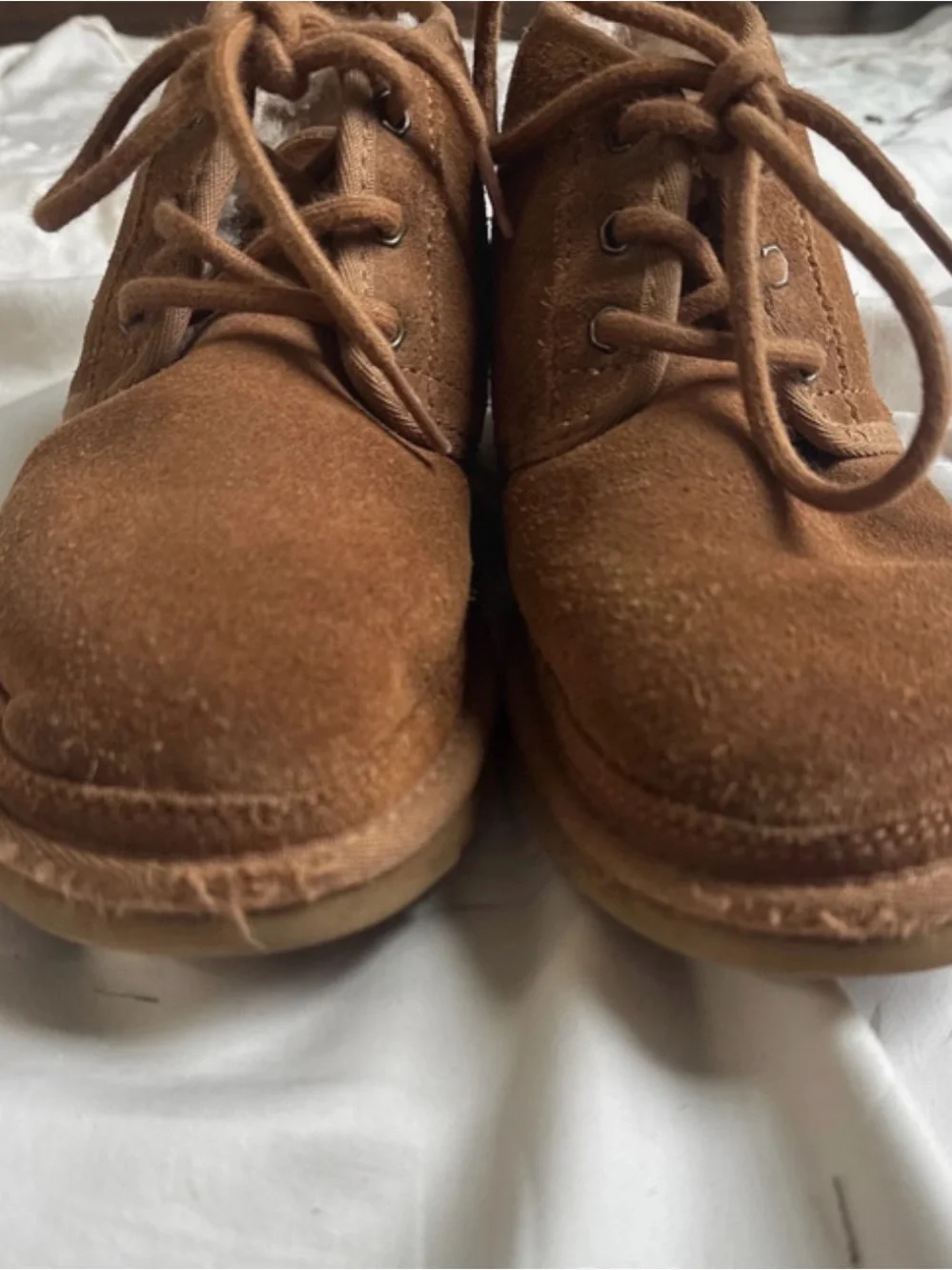UGG Chestnut Brown Suede Lace-Up Ankle Booties